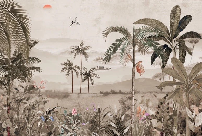 Papier peint l'art de la jungle peint, XXL, tendance