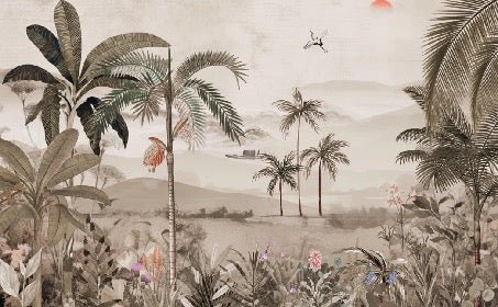 Carta da parati arte della giungla