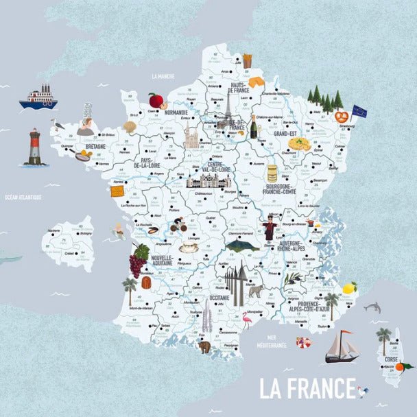 Carta da parati blu della Francia per bambini