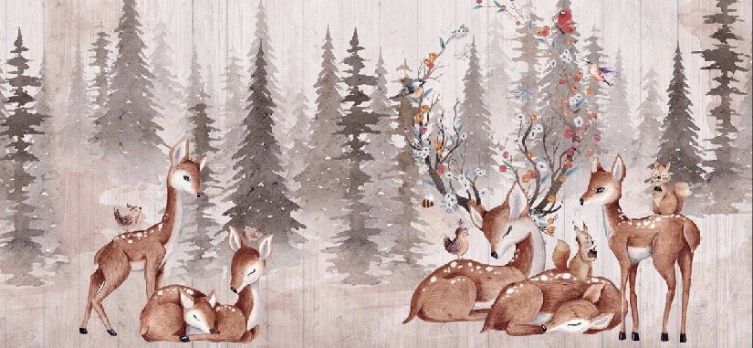 Carta da parati per la cameretta dei bambini douces biches