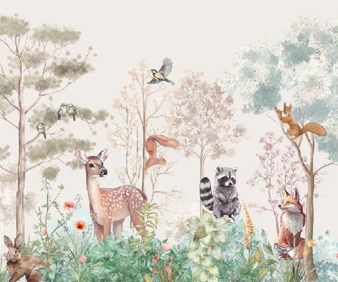 Carta da parati per la cameretta dei bambini magic nature beige