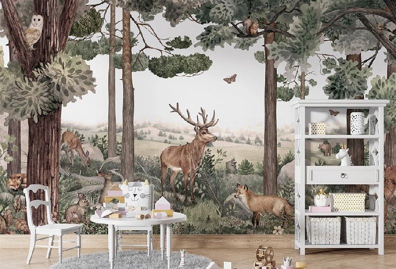 Carta da parati per bambini del sentiero selvaggio