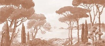 Carta da parati passeggiata nelle calanques terracotta