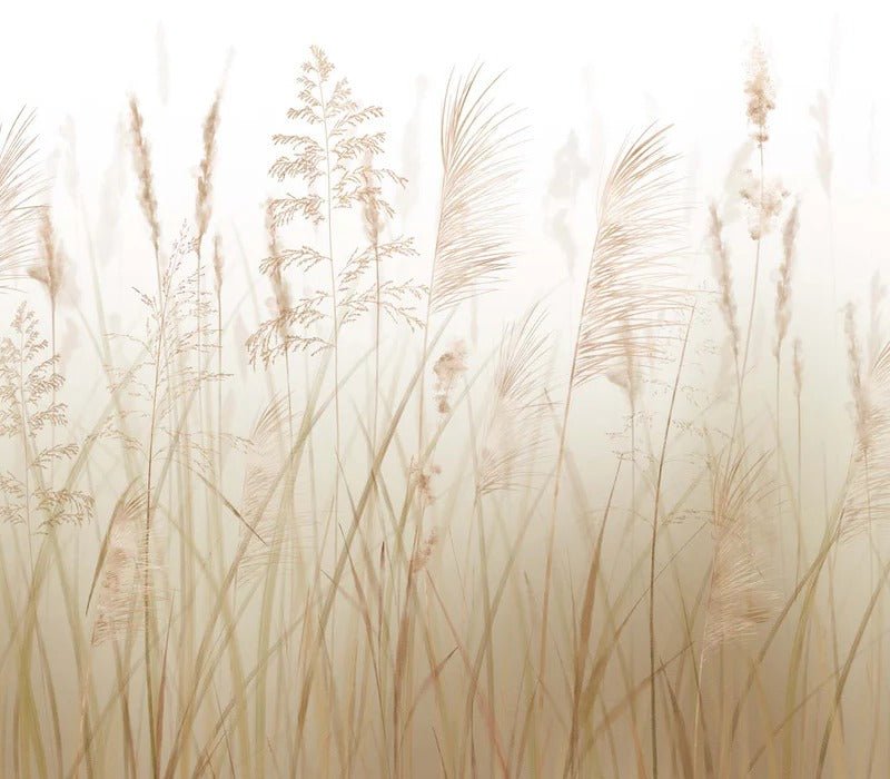 Carta da parati con fiori di campo e grano