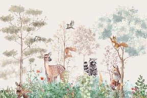 Carta da parati per la cameretta dei bambini magic nature beige