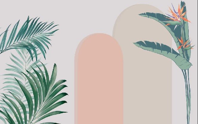 Carta da parati per camera da letto con archi vegetali