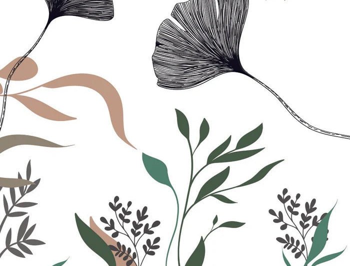 Carta da parati ginkgo artista floreale