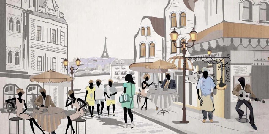 Carta da parati francese Paris café en terrasse