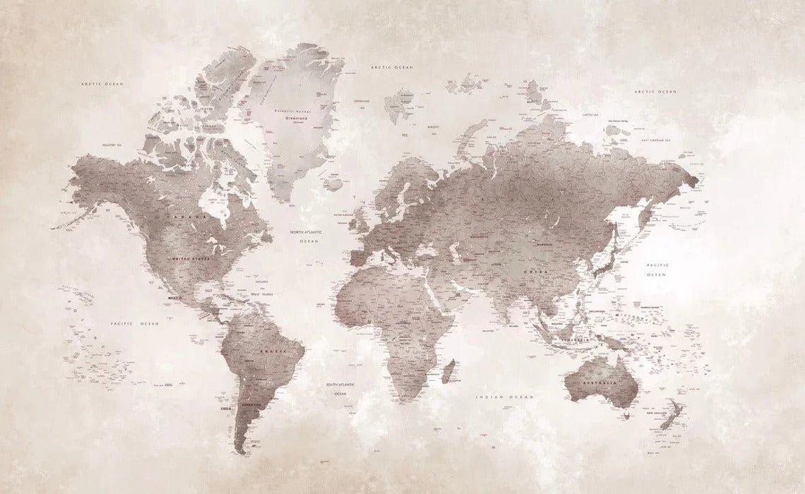 Carta da parati con mappa del mondo senza tempo