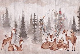 Carta da parati per la cameretta dei bambini douces biches