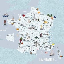 Carta da parati blu della Francia per bambini