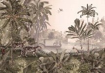 Carta da parati leopardata Jungle haven