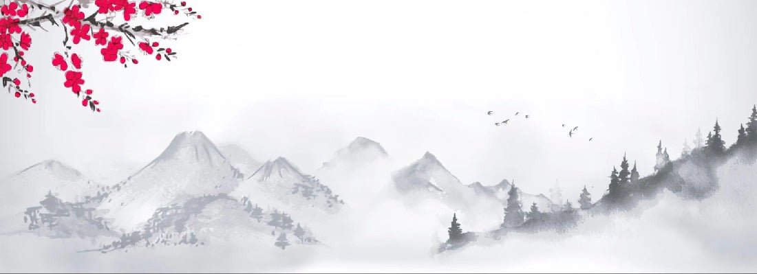 Carta da parati con paesaggio minimalista Zen