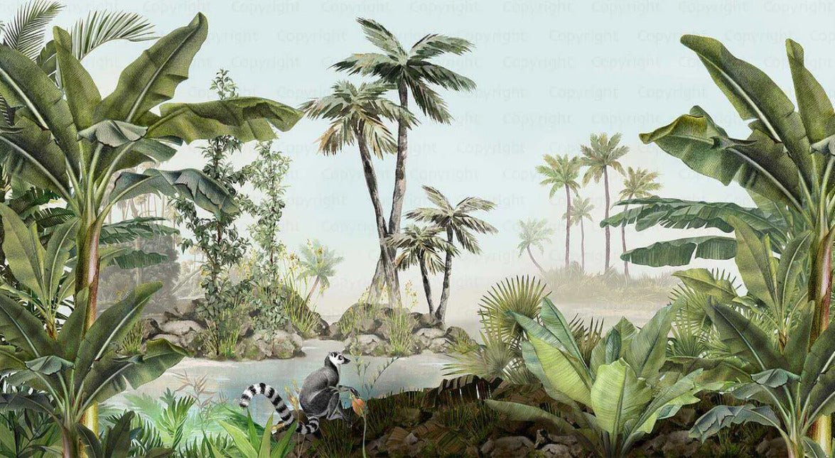 Carta da parati della giungla lussureggiante