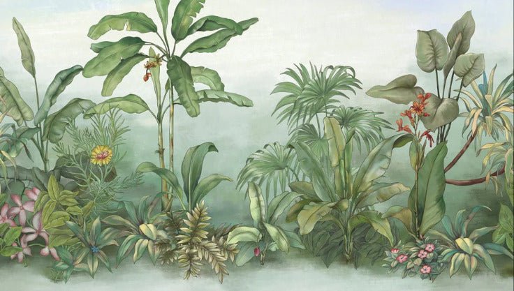 Carta da parati con piante botaniche