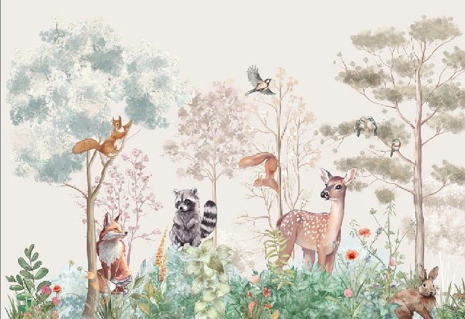 Carta da parati per la cameretta dei bambini magic nature beige