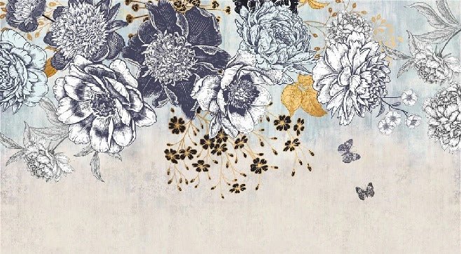 Carta da parati floreale retrò