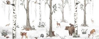 Primavera foresta animali carta da parati