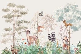 Carta da parati per la cameretta dei bambini magic nature beige