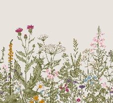 Carta da parati bistrot botanica folk romantica