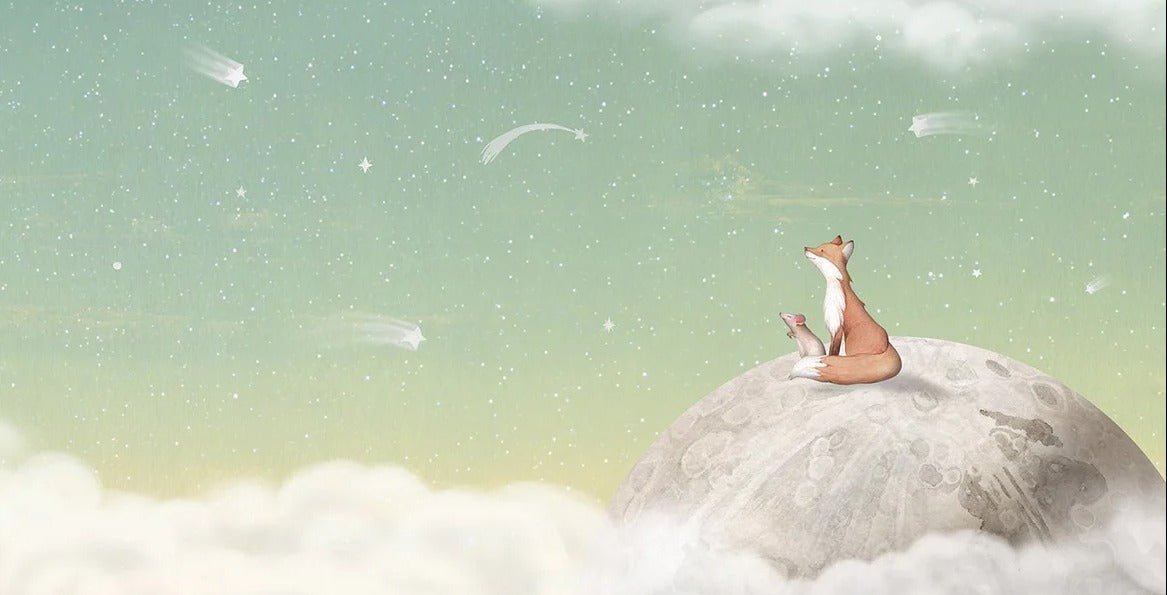 Carta da parati verde notte calmante per bambini