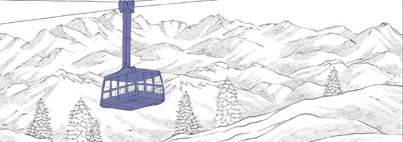 Carta da parati blu La Plagne télécabine