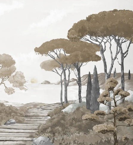 Passeggiata nei ruscelli carta da parati marrone