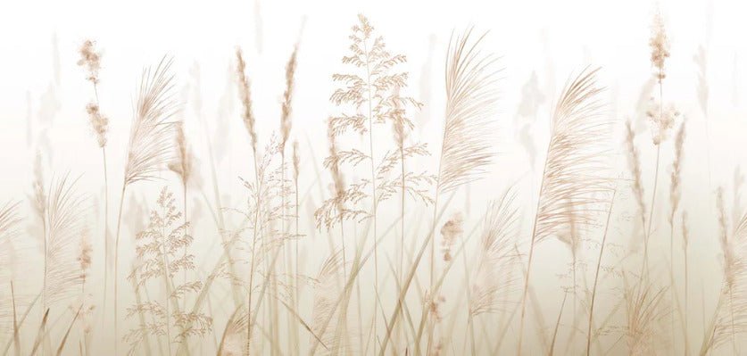 Carta da parati con fiori di campo e grano