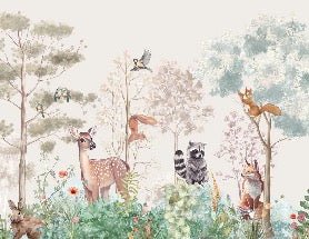 Carta da parati per la cameretta dei bambini magic nature beige