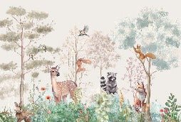 Carta da parati per la cameretta dei bambini magic nature beige