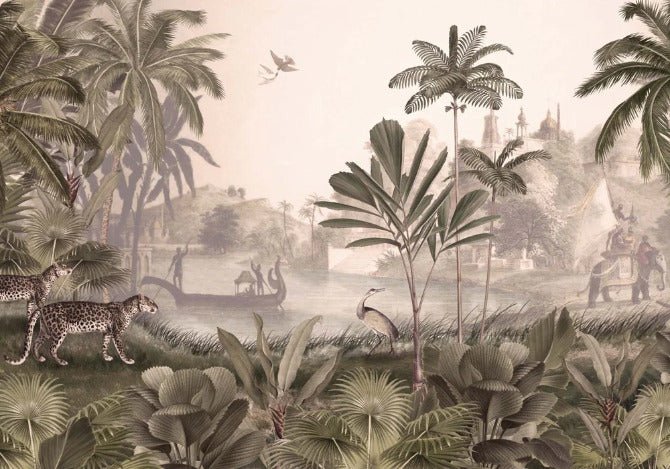 Carta da parati leopardata Jungle haven