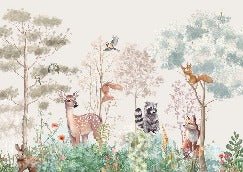 Carta da parati per la cameretta dei bambini magic nature beige