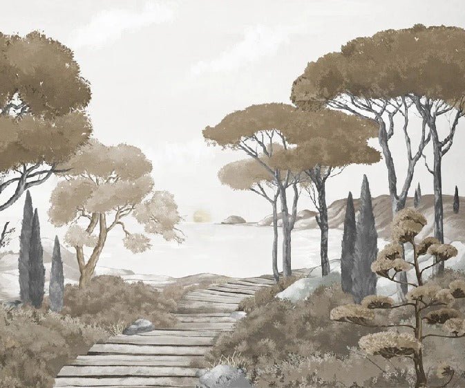 Passeggiata nei ruscelli carta da parati marrone