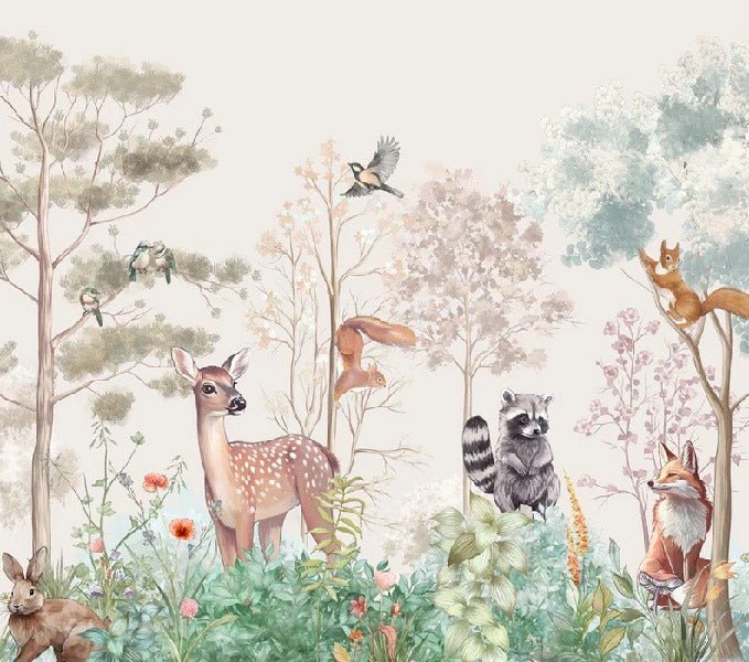 Carta da parati per la cameretta dei bambini magic nature beige