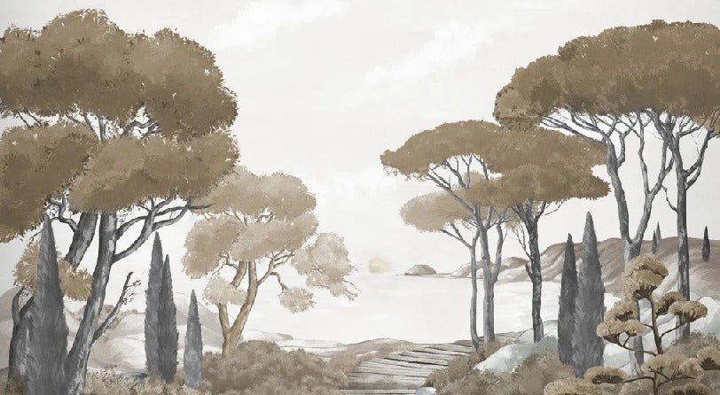 Passeggiata nei ruscelli carta da parati marrone