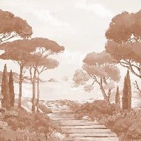 Carta da parati passeggiata nelle calanques terracotta