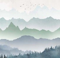 Foresta mattina nebbia carta da parati