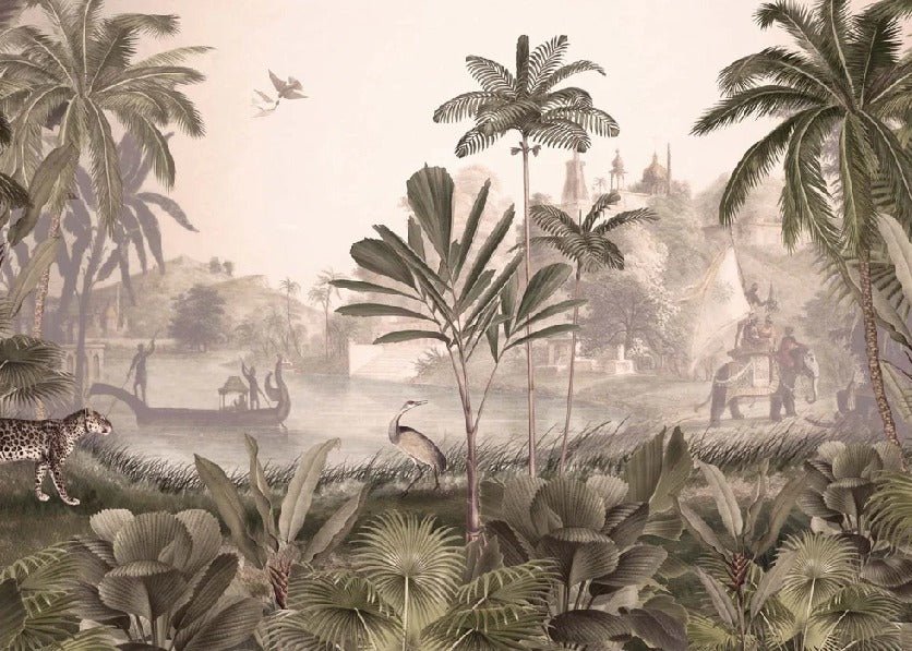 Carta da parati leopardata Jungle haven