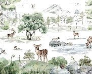 Sfondo con animali del prato innevato