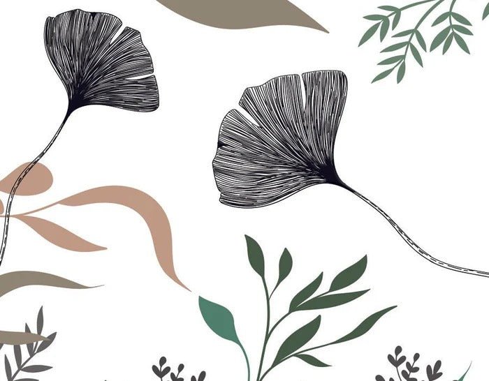 Carta da parati ginkgo artista floreale