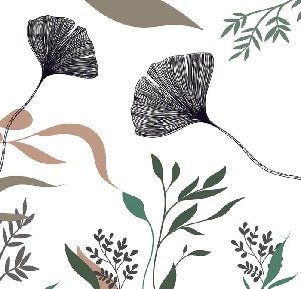 Carta da parati ginkgo artista floreale