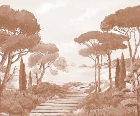 Carta da parati Passeggiata nei torrenti in terracotta