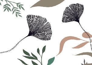 Carta da parati ginkgo artista floreale