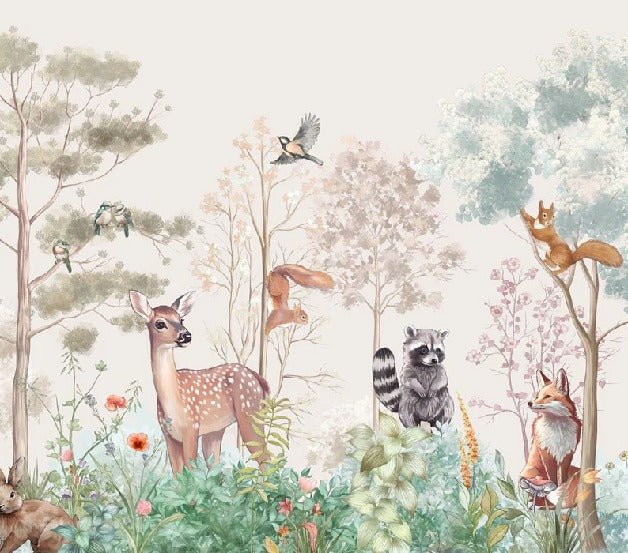 Carta da parati per la cameretta dei bambini magic nature beige