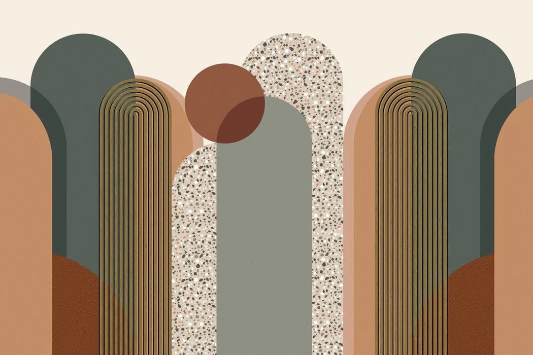 Carta da parati grafica art déco di tendenza