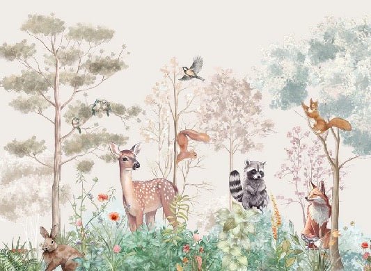 Carta da parati per la cameretta dei bambini magic nature beige