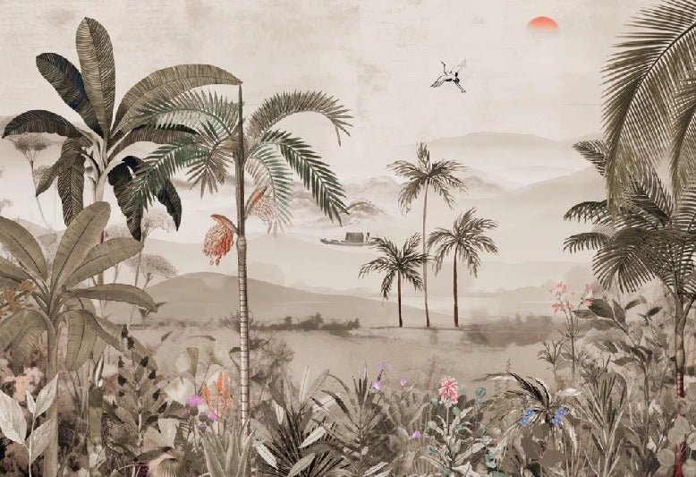 Carta da parati l'arte della giungla dipinta