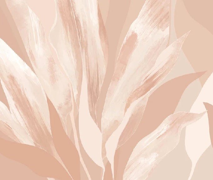 Carta da parati con motivi floreali color nude