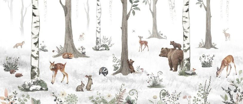 Primavera foresta animali carta da parati