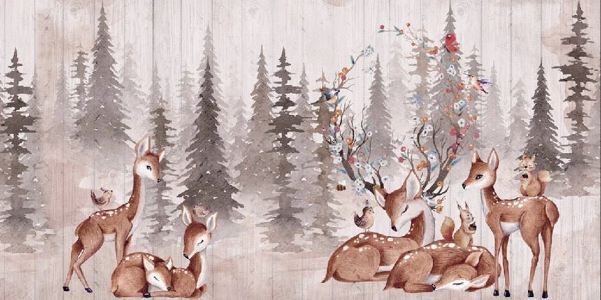 Carta da parati per la cameretta dei bambini douces biches